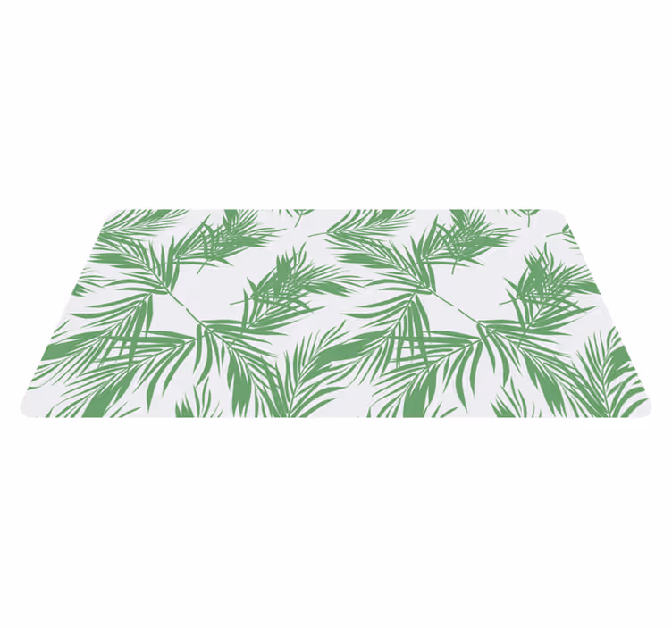 Vinylteppich Blumen Palmblätter minze - TenStickers