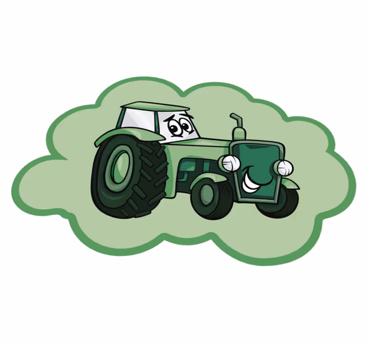 Vinylteppich kindlich Grüner traktor - TenStickers