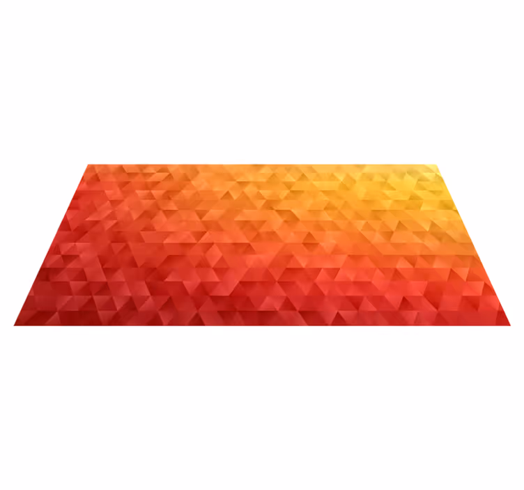 Vinylteppich geometrisch Gelb rote und orange dreiecke - TenStickers