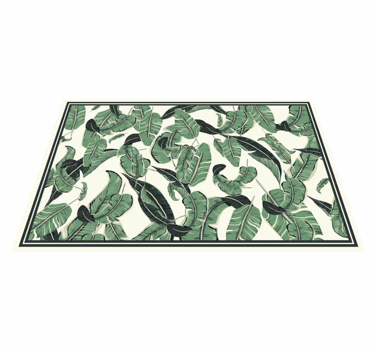Vinyl Teppich Blumen bananenblatt-design - TenStickers