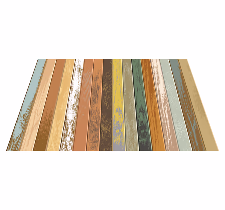 Vinylteppich Holz Bunte holzplatten - TenStickers