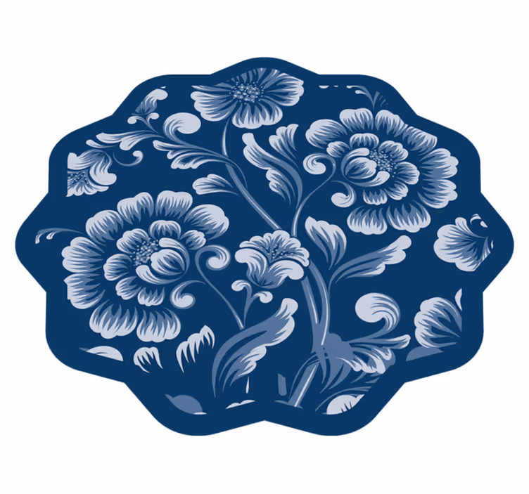 Vinyl Teppich Blumen akzent mit blumenmotiv - TenStickers