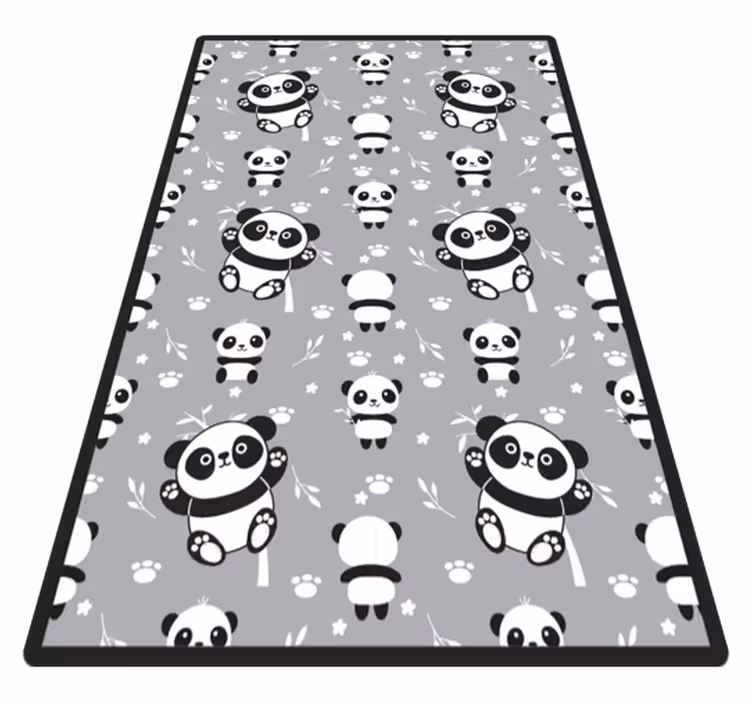 Vinyl Teppich Kinder panda-spielzeit - TenStickers