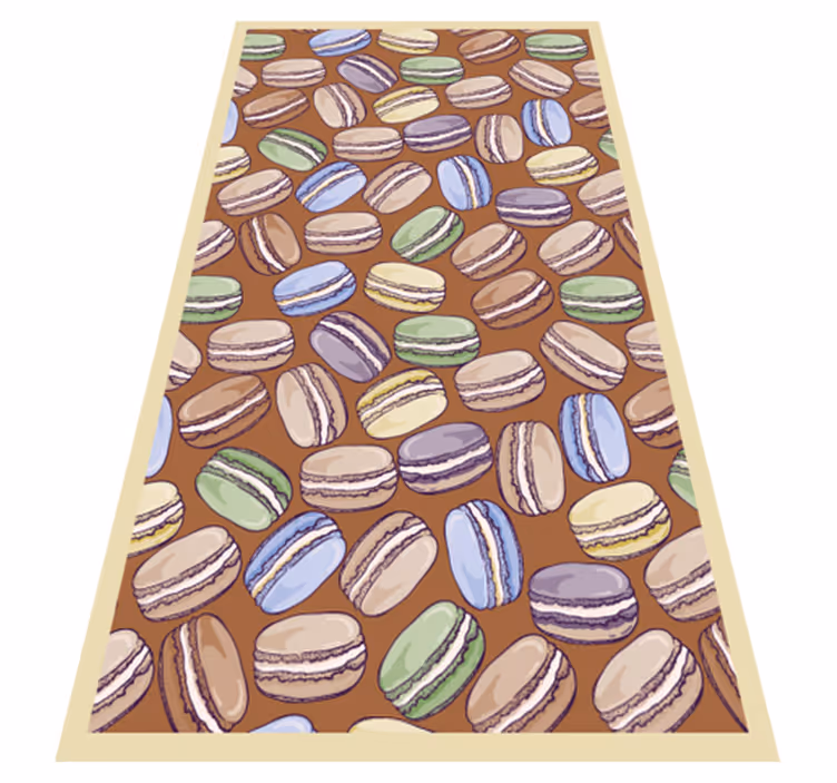 Vinyl Teppich Küche buntes macaron-muster - TenStickers