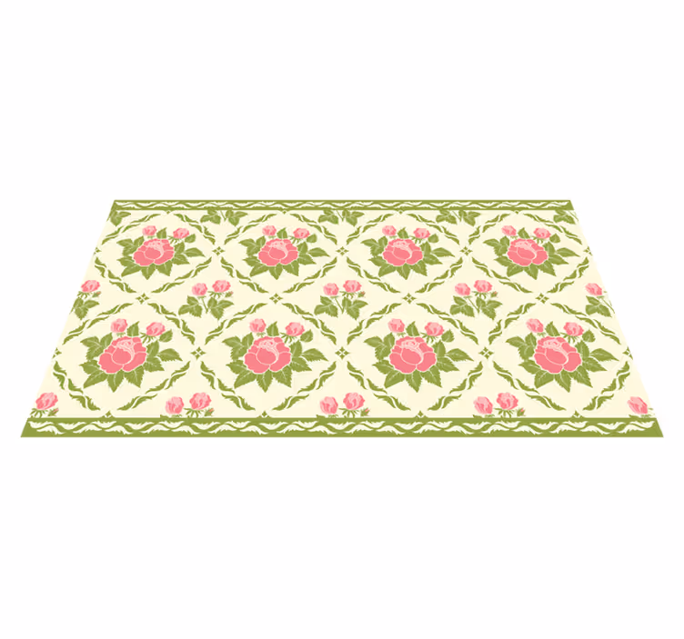 Vinyl Teppich Blumen blumenmuster mit rosen - TenStickers