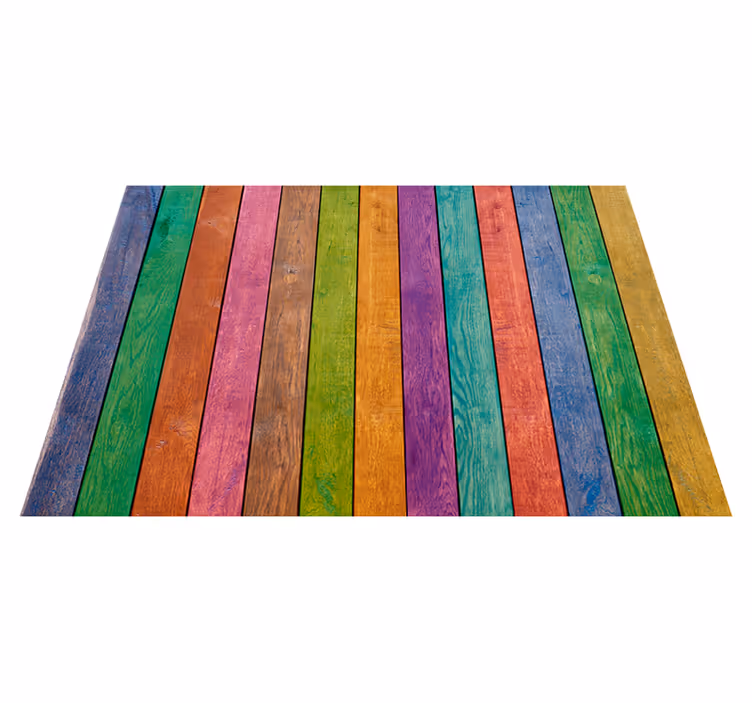 Vinylteppich Holzoptik buntes plankenmuster - TenStickers