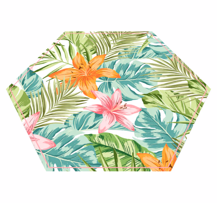Vinylteppich Blumen Tropische feinblätter - TenStickers
