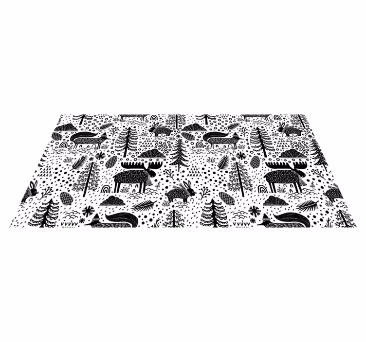 Vinyl Teppich kindlich skandinavische fauna - TenStickers