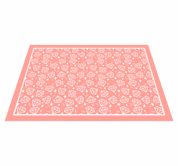 Vinylteppich geometrisch Geometrische diamanten rosa farbtöne - TenStickers