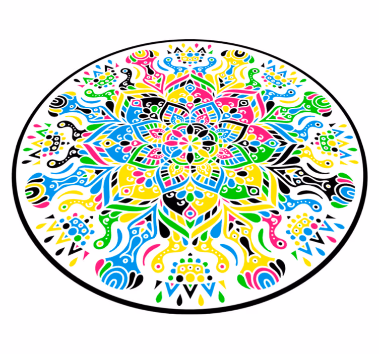 Vinyl Teppich Mandala lebendiges Kreismotiv - TenStickers