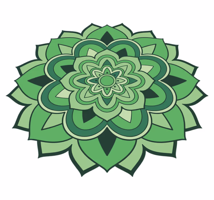 Vinyl Teppich Mandala grünes mandala-emblem - TenStickers