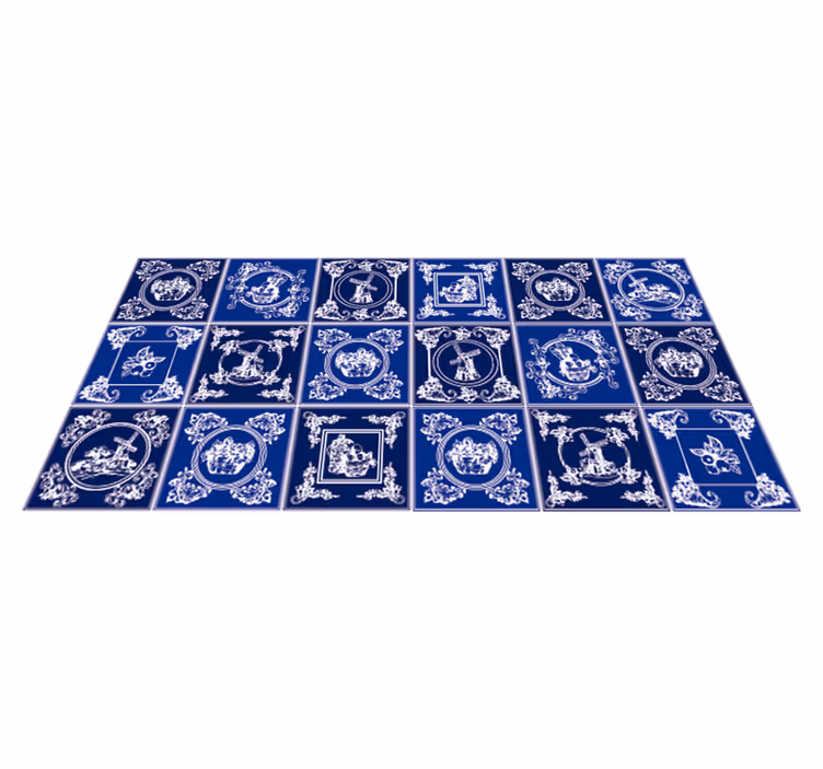 Vinyl Teppich Küche keramik ornamente - TenStickers