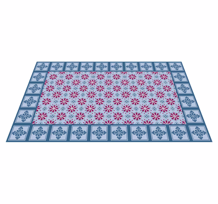 Vinyl Teppich Küche Blaue und rosa fliesen küche vinyl teppich - TenStickers