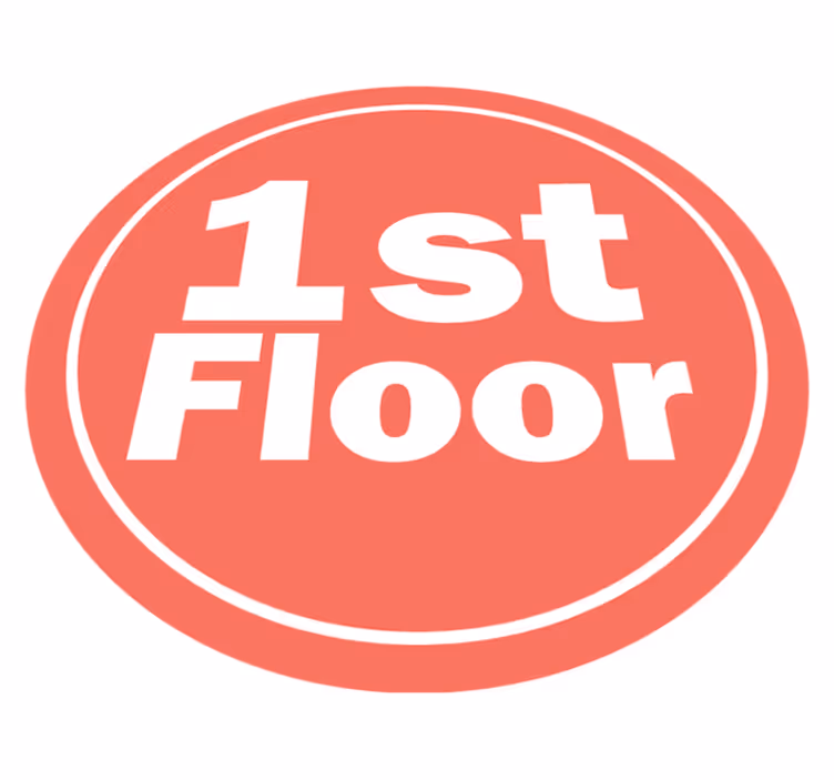 Vinyl Teppich Text schild für den ersten stock - TenStickers