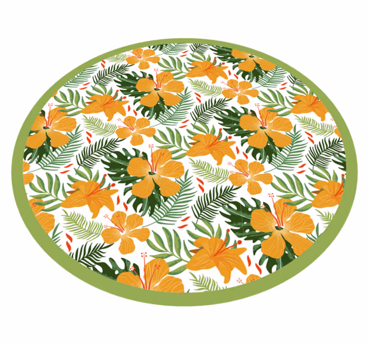 Vinyl Teppich Blumen tropische blumenharmonie - TenStickers