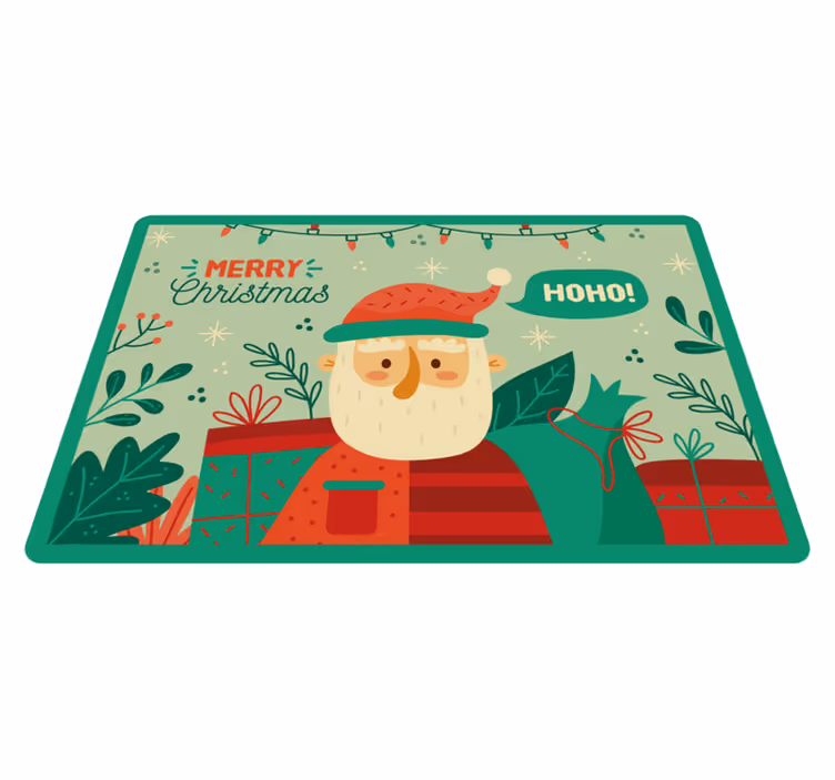 Vinyl teppich weihnachten mit festlicher santa illustration - TenStickers