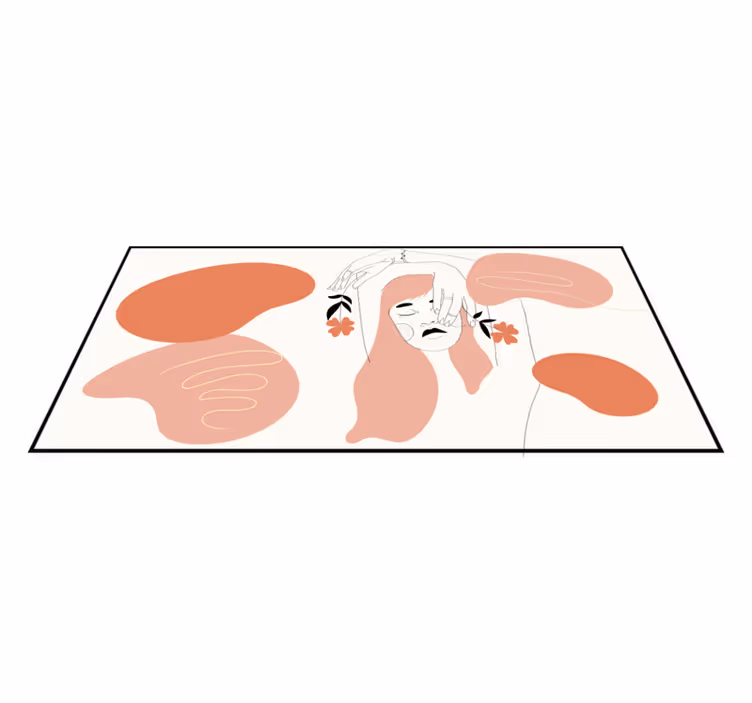 Vinyl Teppich minimalistisch abstrakte gesichtskunst - TenStickers