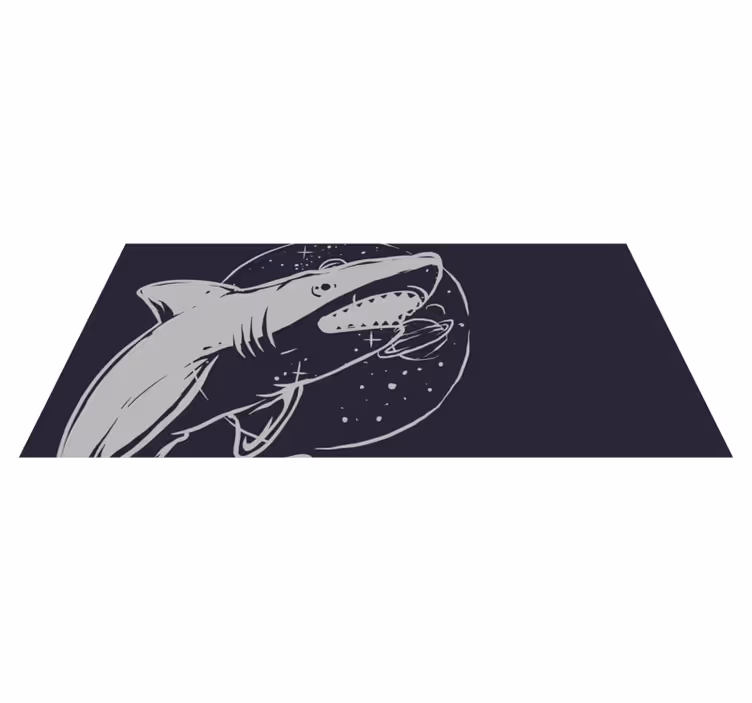 Vinyl Teppich kindlich kosmischer hai weltraum - TenStickers
