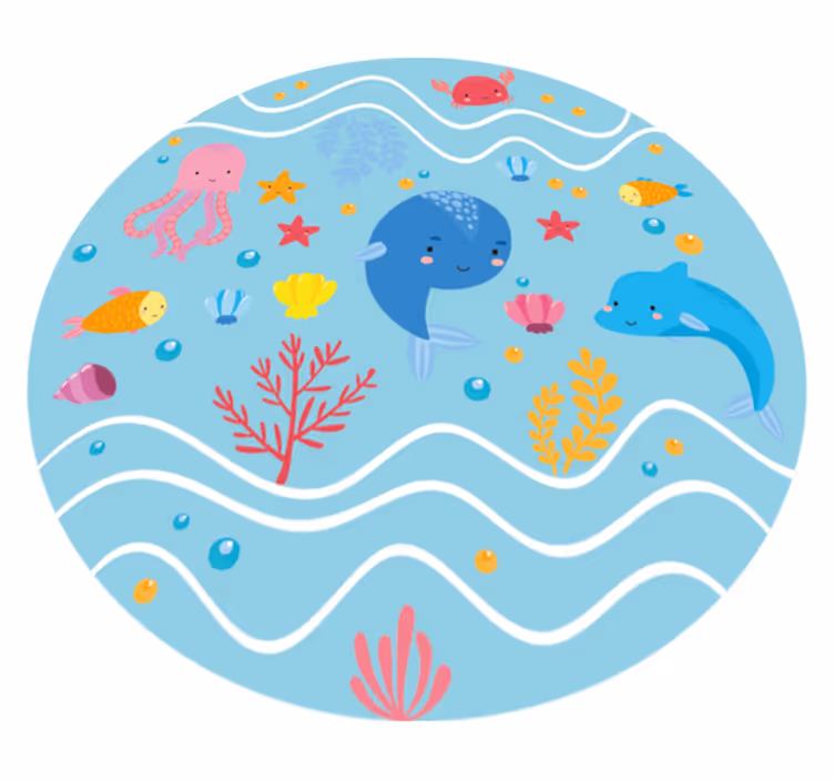 Vinylteppich Tiere Lustige meerestiere - TenStickers