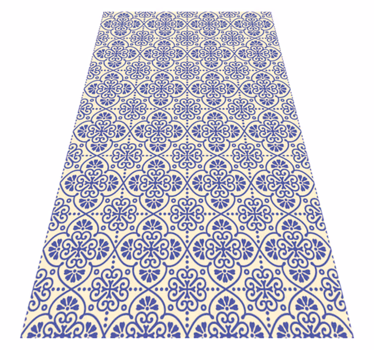 Vinylteppich ethnisch Blauer blumenmarokkaner - TenStickers