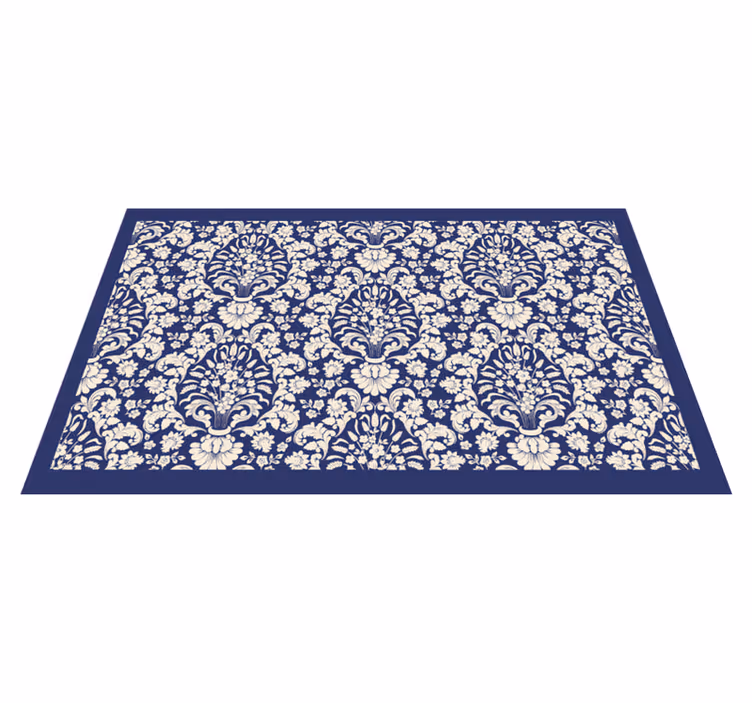 Vinylteppich modern Elegante ornamente dunkelblau - TenStickers