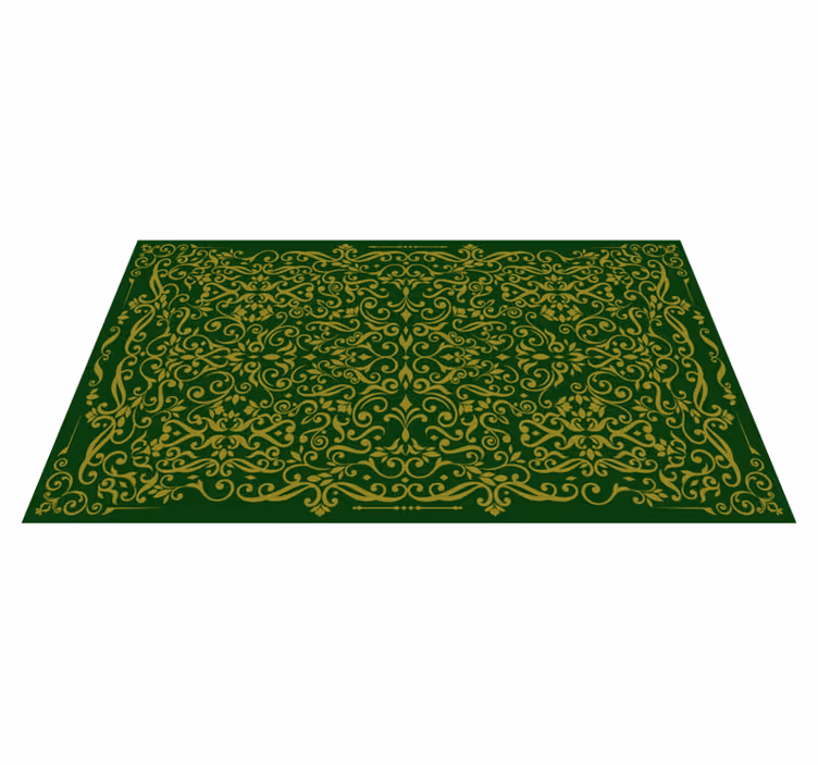 Vinylteppich modern Elegante ornamente grün - TenStickers