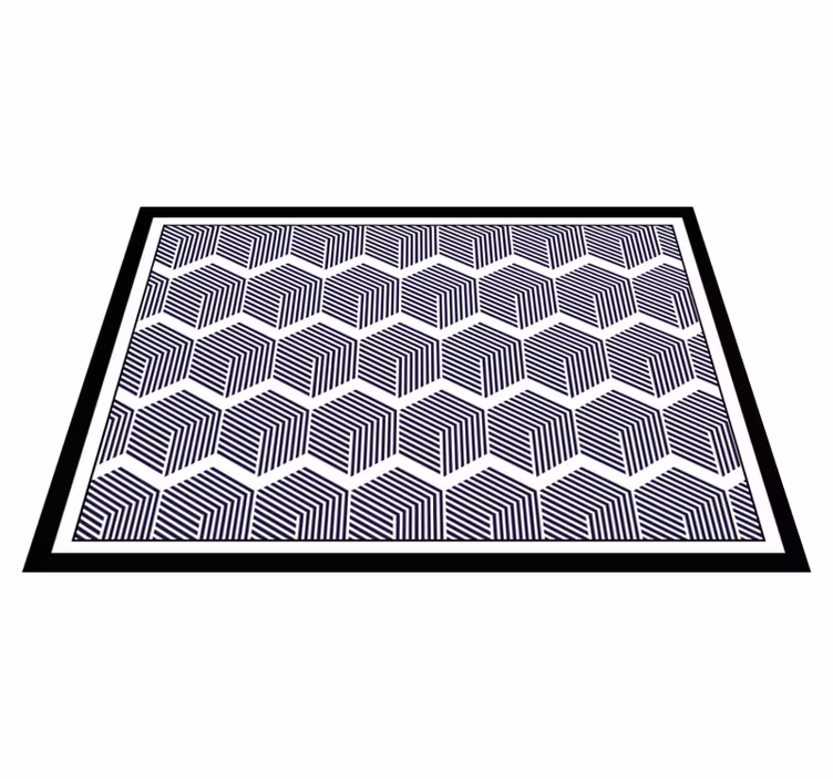 Vinyl Teppich geometrisch kubistischer kontrast - TenStickers