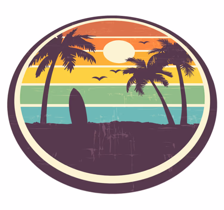 Vinyl Teppich Natur tropische sonnenuntergangsszene - TenStickers