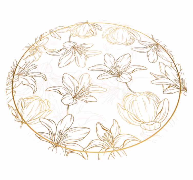 Vinyl Teppich Blumen blumenkreismuster - TenStickers