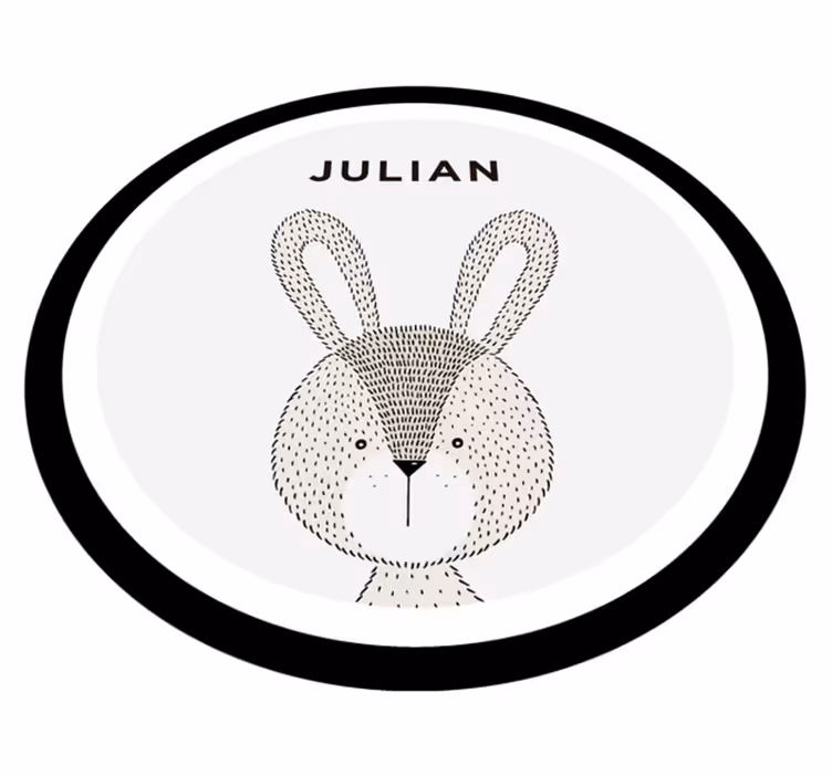 Vinylteppich mit Name Anpassbare vinyl teppich kaninchen - TenStickers