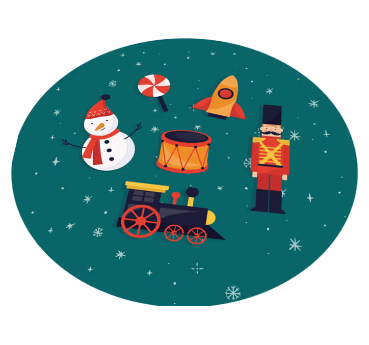 Vinylteppich Wohnzimmer Weihnachtsspielzeug - TenStickers