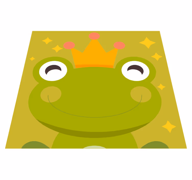 Vinyl Teppich Kinder froschkönig-cartoon - TenStickers