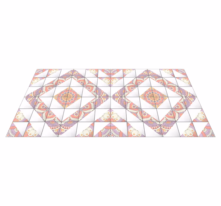 Vinyl Teppich Fliesenoptik mandala-mosaik - TenStickers