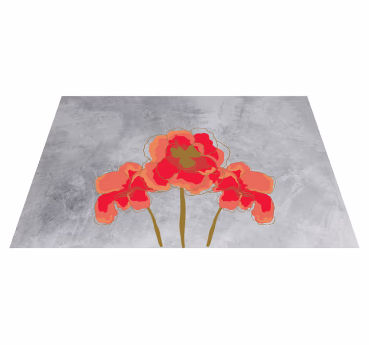 Vinylteppich Blumen Gemalte mohnblume - TenStickers