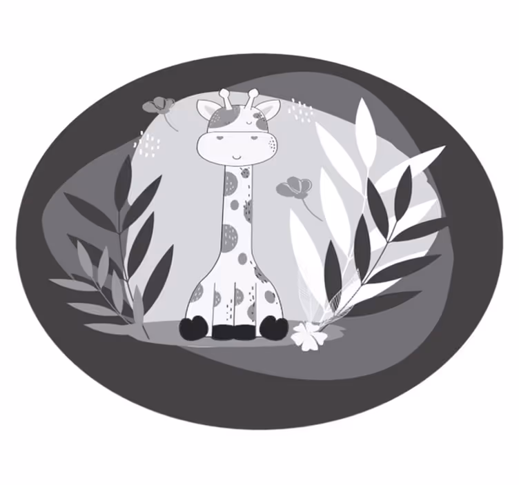 Vinyl Teppich Baby giraffen-kinderzimmerthema - TenStickers