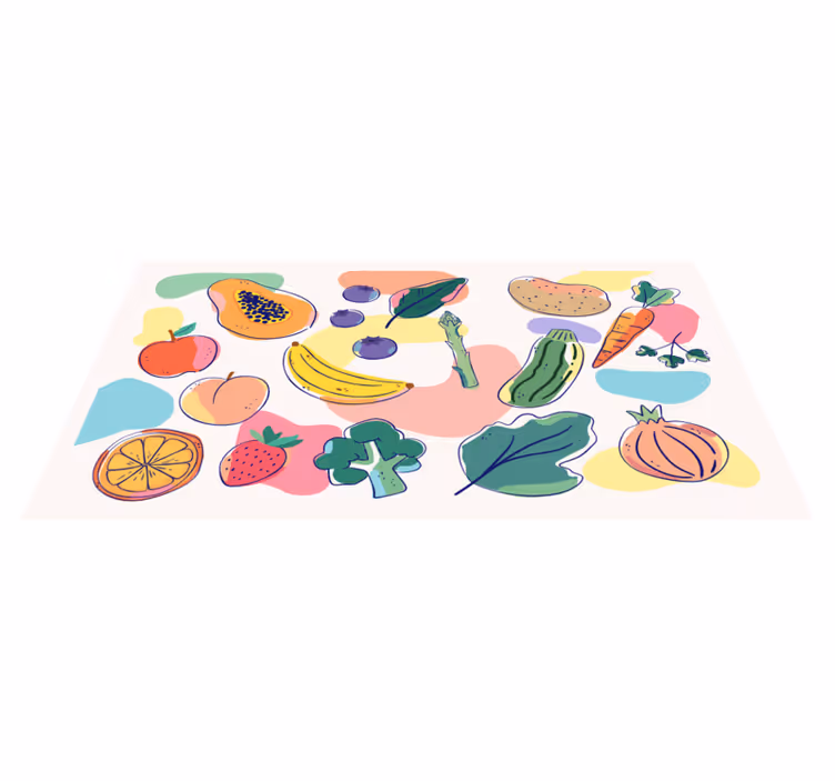 Vinyl Teppich Küche Bunte früchte. - TenStickers
