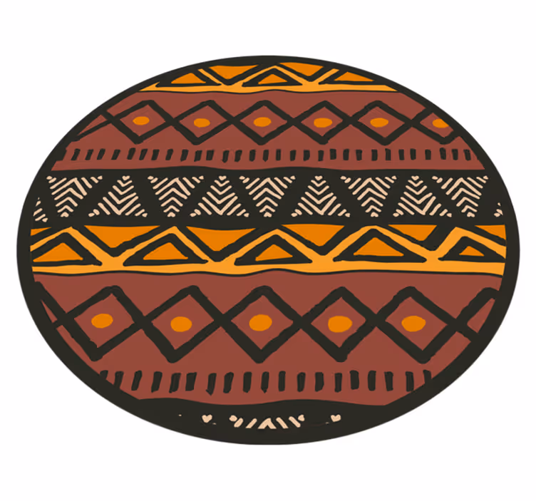 Vinylteppich geometrisch Kreisförmiges afrikanisches Muster - TenStickers