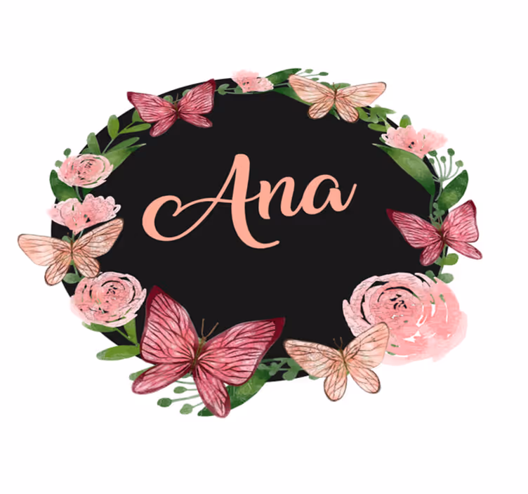 Vinyl Teppich mit Namen floraler personalisierter kreis - TenStickers