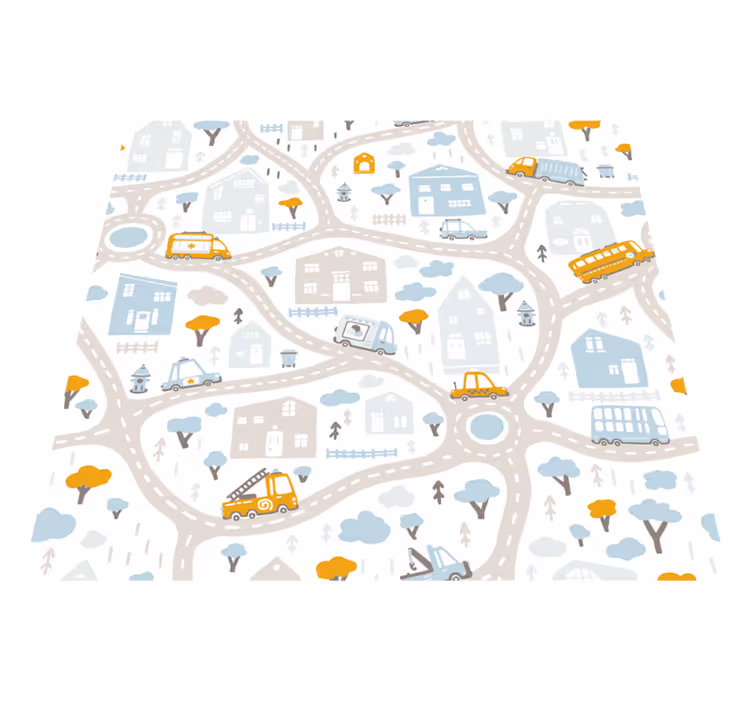 Vinylteppich Straßen Gekritzel-straßenkarte - TenStickers