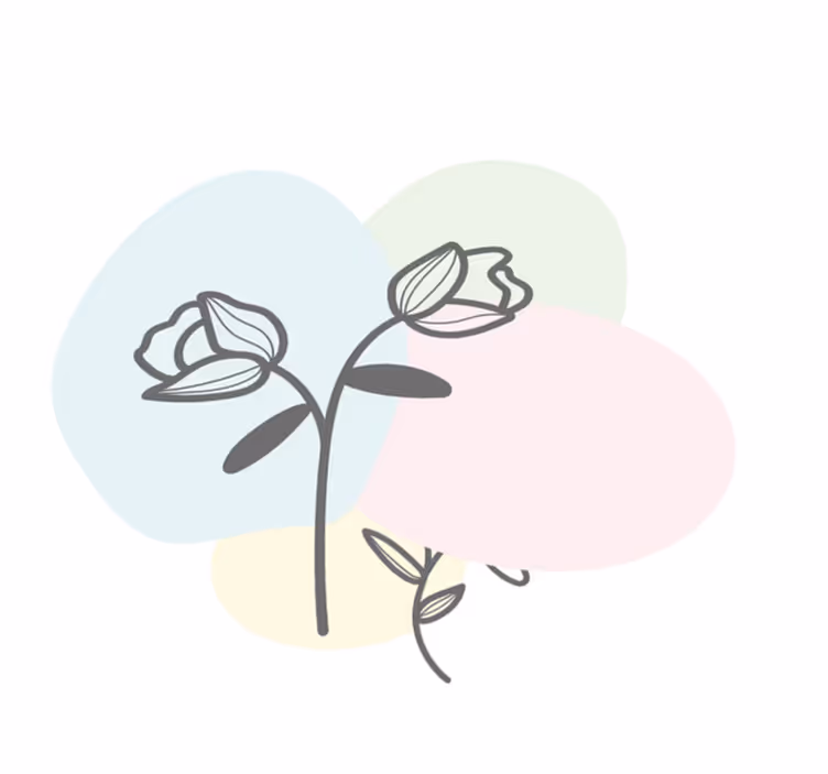 Vinyl Teppich Blumen teppich mit blumenherzen - TenStickers