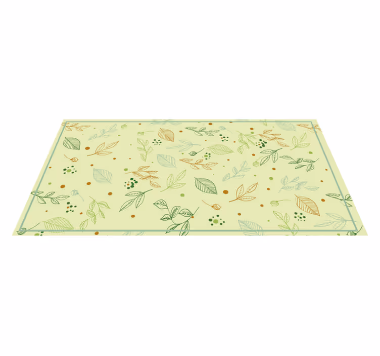 Vinyl teppich natur mit blattwerk motiv - TenStickers