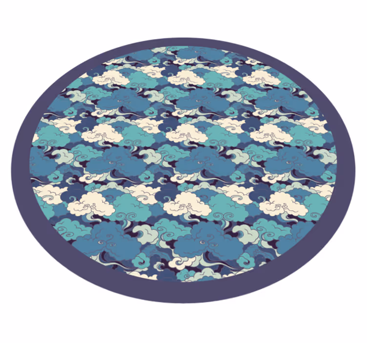 Vinylteppich Natur Japanische wellen & wolken - TenStickers