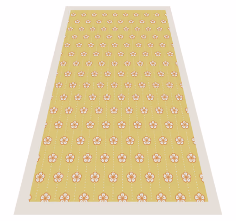 Vinylteppich Blumen Gelbes kirschblütenmuster - TenStickers