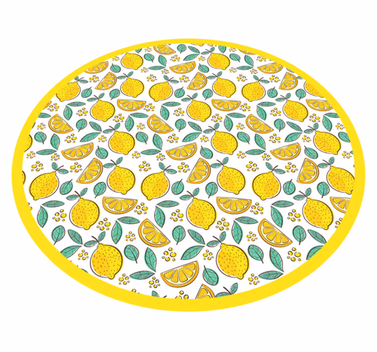 Vinyl Teppich Küche Illustratives zitronenmuster - TenStickers