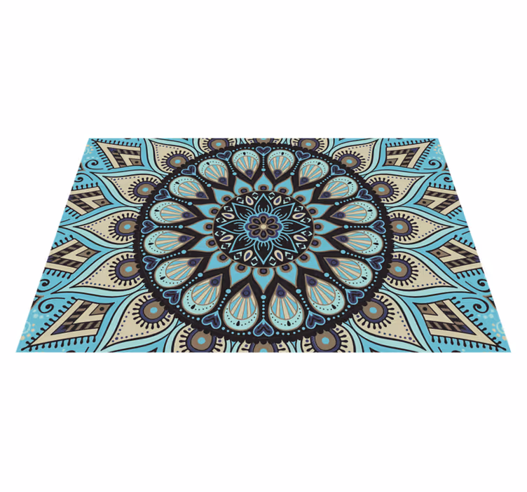 Vinyl Teppich Mandala verziertes kreisförmiges motiv - TenStickers