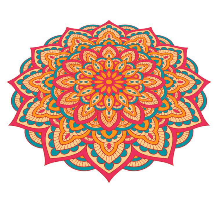 Vinyl Teppich Wohnzimmer buntes Mandala - TenStickers