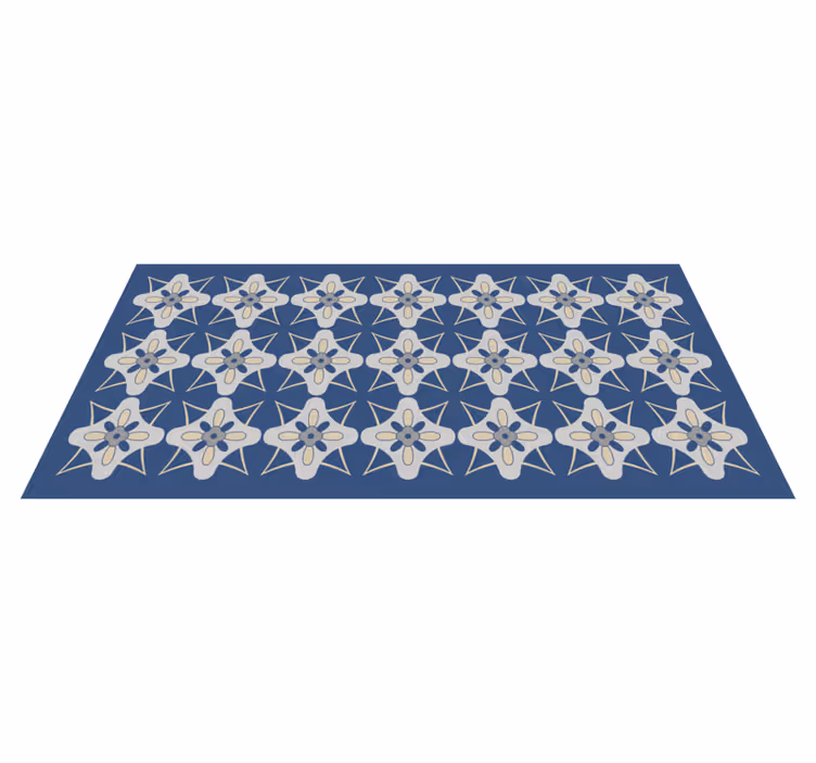 Vinyl Teppich Fliesenoptik blumenfliesenkomposition - TenStickers