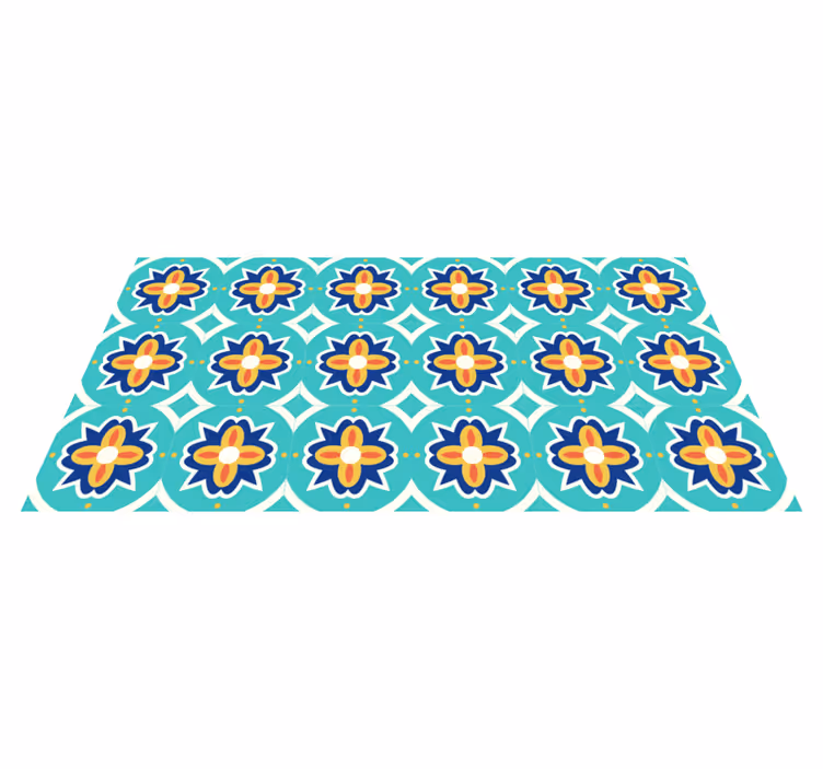 Vinyl Teppich Fliesenoptik blumenmosaikmuster - TenStickers