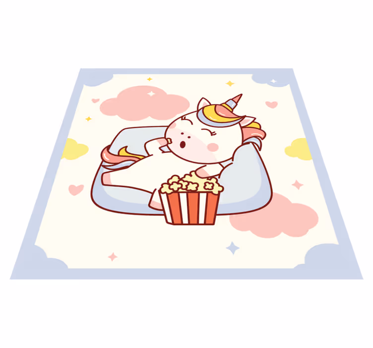 Vinyl Teppich Kinderzimmer einhorn kino entspannung - TenStickers