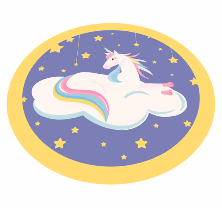 Vinyl Teppich Baby einhorn traumkreis - TenStickers